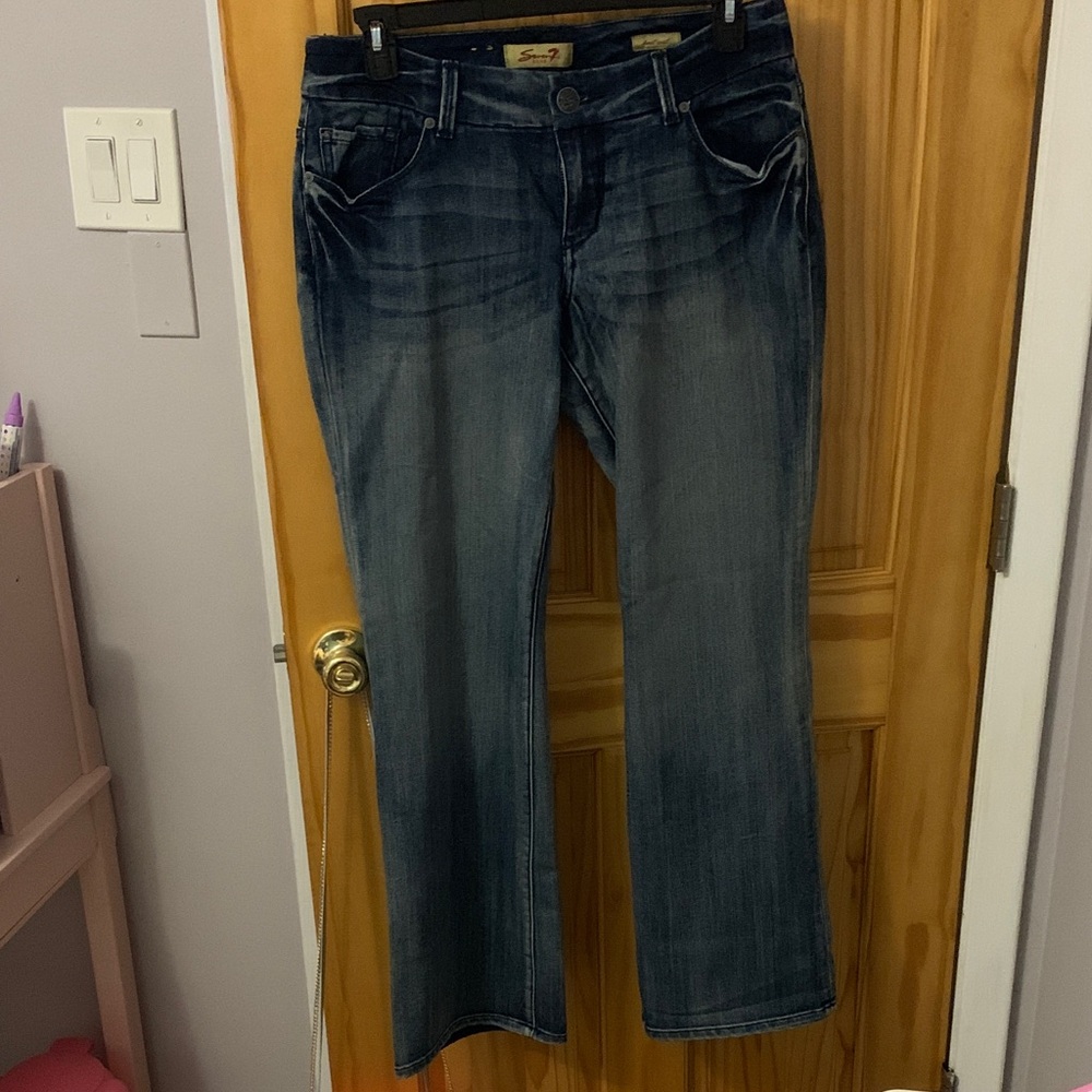 Seven7 Dark Blue Flare Jeans